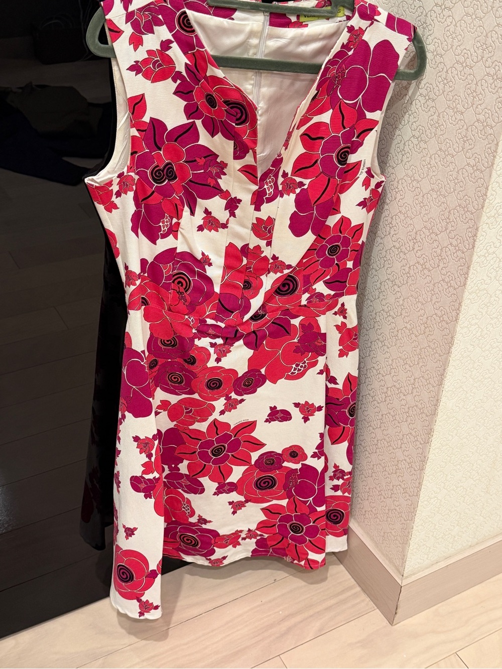 Versace Fuchsia and Red Floral Dress Sz 8